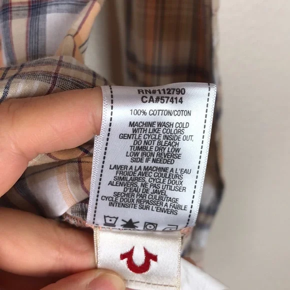 True Religion Plaid Flannel Western Pearl Snap Button Shirt - Picture 6 of 9